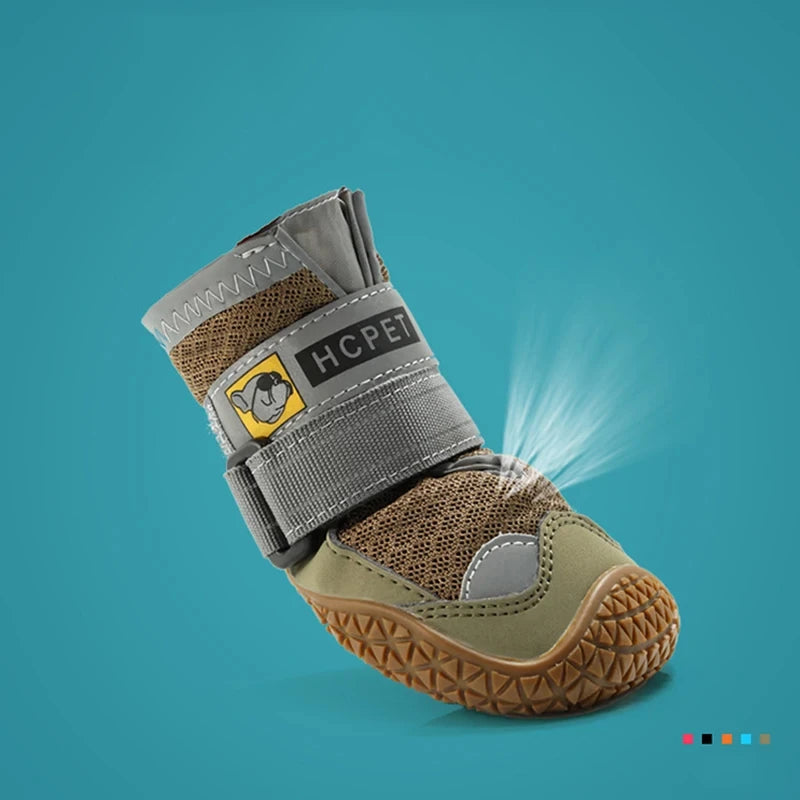 4 Teile/satz Hundeschuhe für Große Hunde Atmungsaktive Professionelle Outdoor Hundeschuhe Rutschfeste Langlebige Haustierschuhe zum Wandern Gummisohle