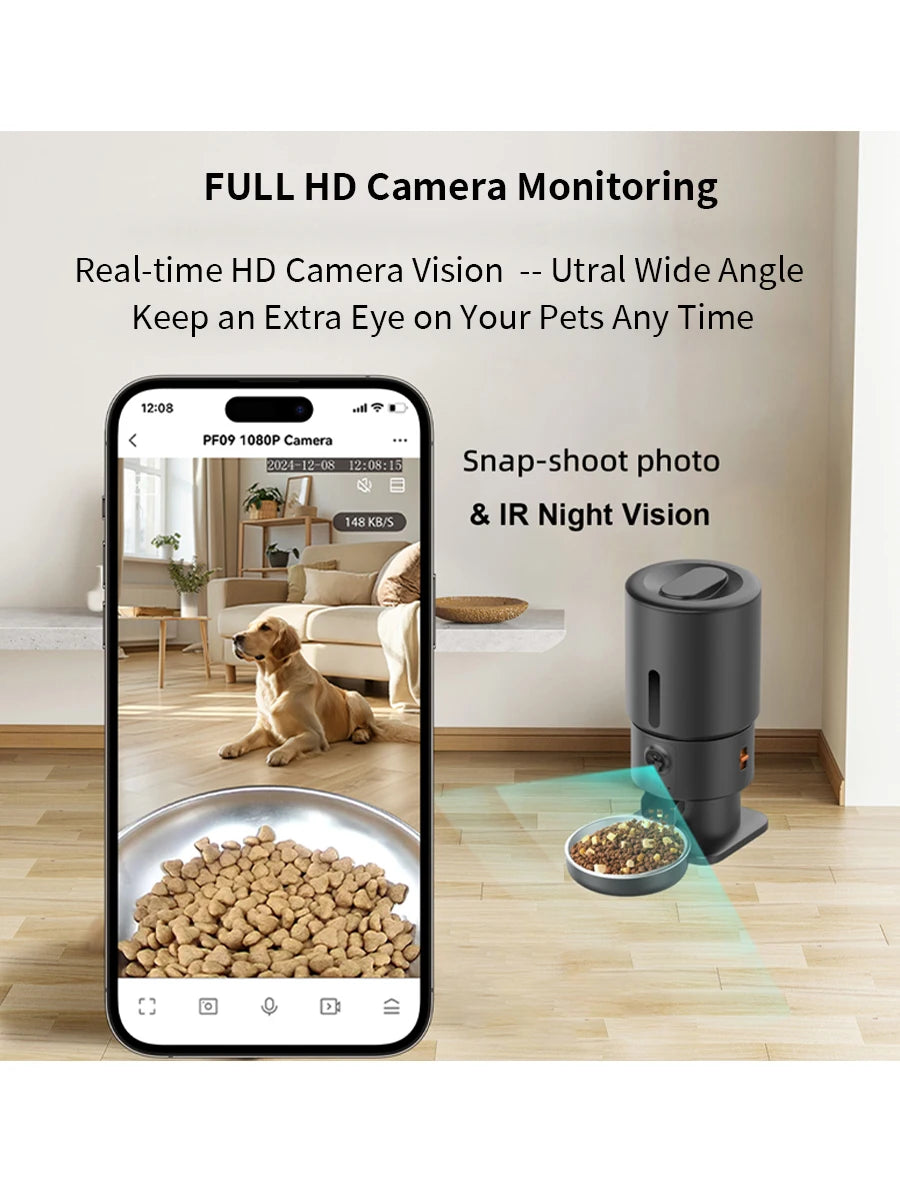 Automatischer Katzenfutterspender mit 1080P Kamera
