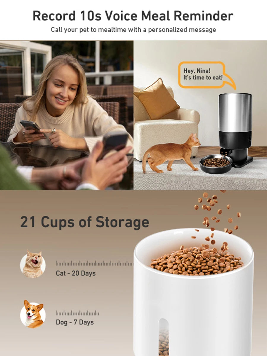 Automatischer Katzenfutterspender mit 1080P Kamera