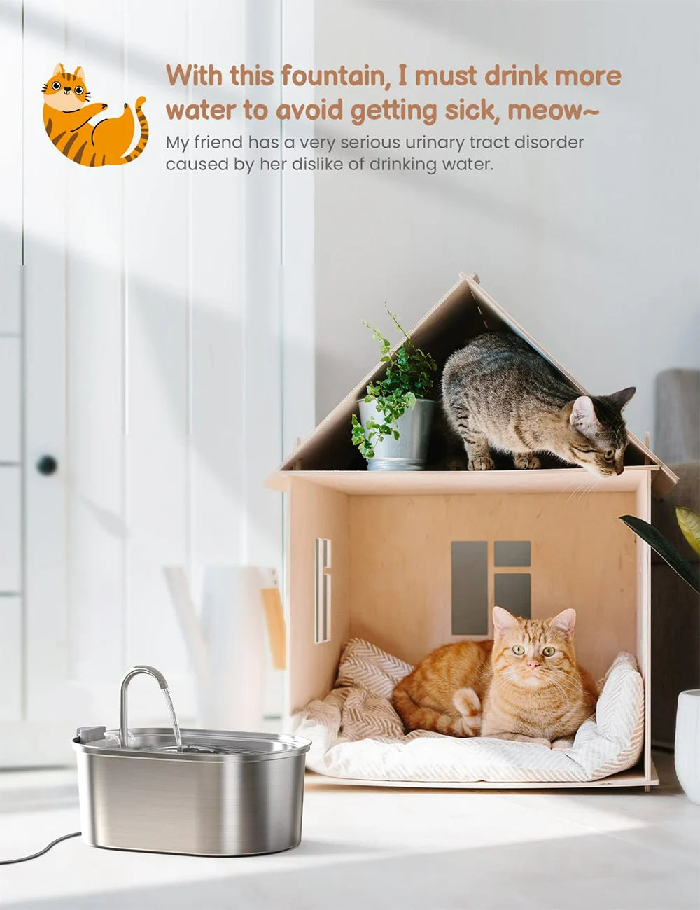 3,2 L Smart Katze Hund Wasser Dispenser Mit Wasserhahn Edelstahl