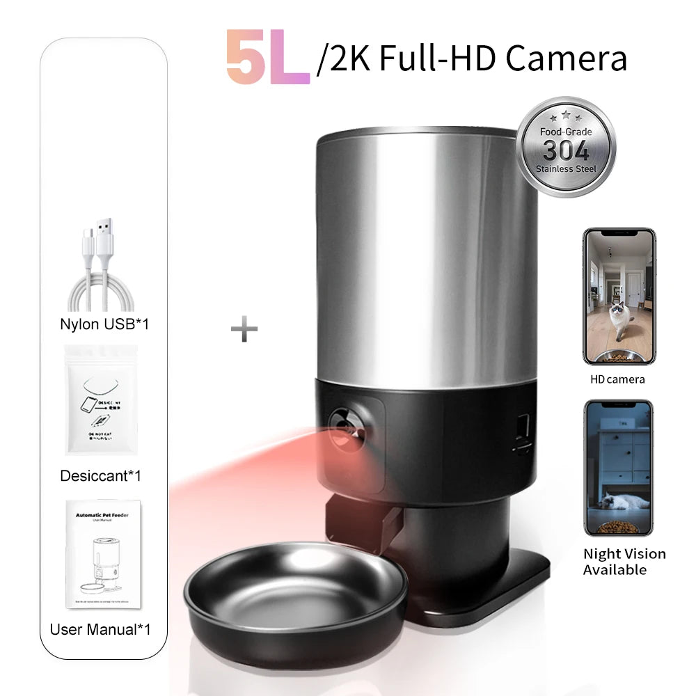 Automatischer Katzenfutterspender mit 1080P Kamera
