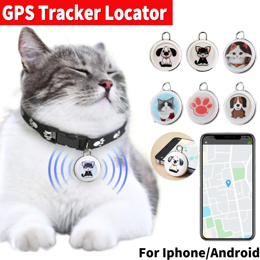 Haustier Anti-Lost GPS Tracker Bluetooth-kompatibler Smart Activity Tracker wasserdicht Echtzeit Global Location Tracker für Hunde Katzen