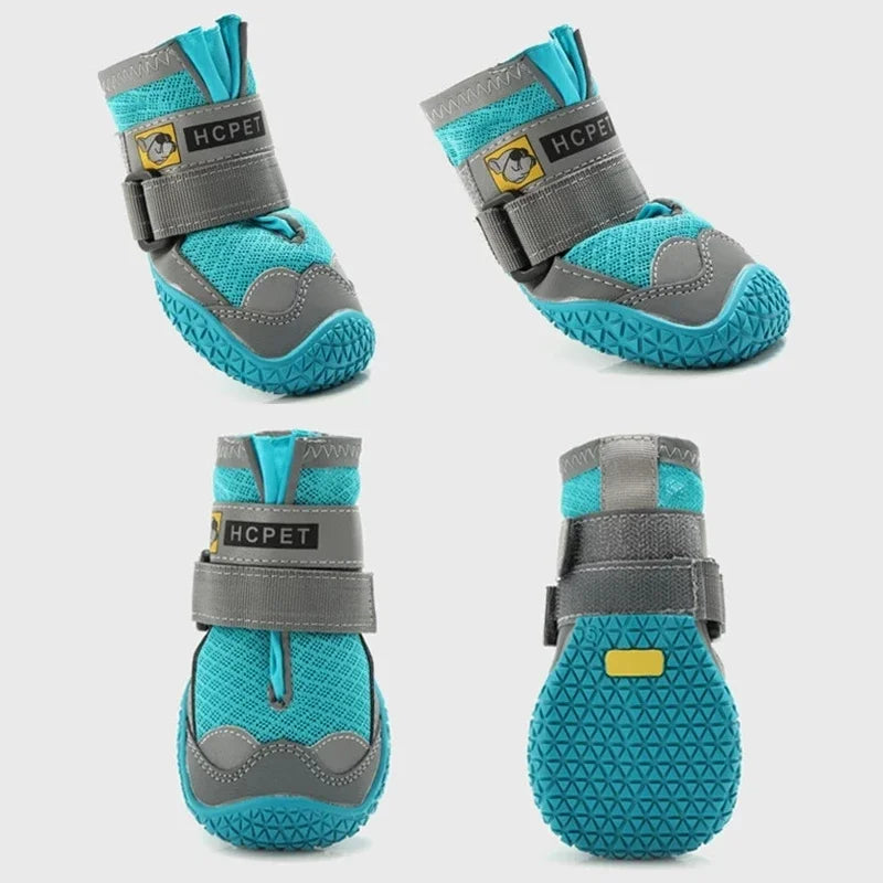 4 Teile/satz Hundeschuhe für Große Hunde Atmungsaktive Professionelle Outdoor Hundeschuhe Rutschfeste Langlebige Haustierschuhe zum Wandern Gummisohle